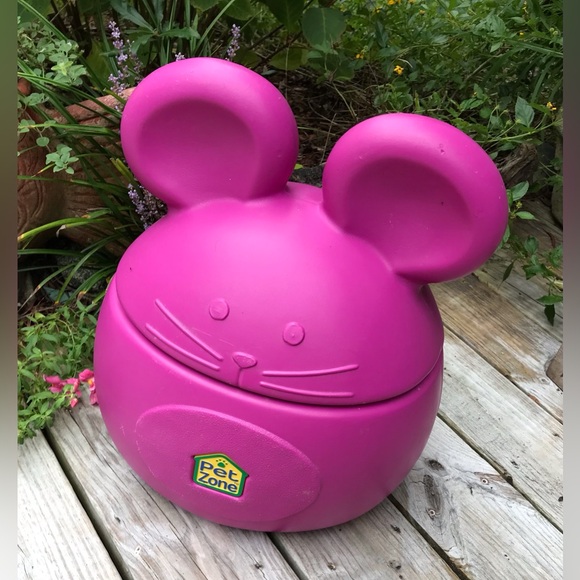 Rare PET ZONE Large Fuchsia Mouse Shaped Storage Container Box Bin Lid - Picture 11 of 11